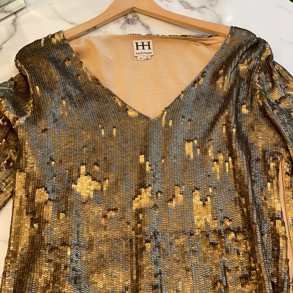 Sequin Haute Hippie cocktail dress